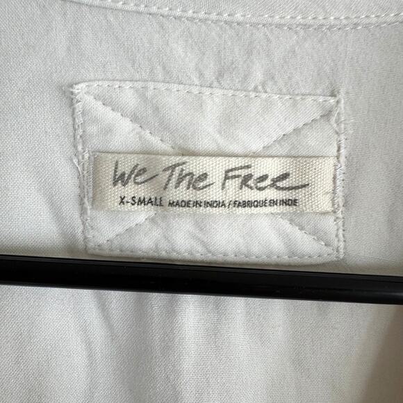 We The Free XS Oversized Big Blooms Button Up Flowy Shirt Stripe Rose - Picture 5 of 7